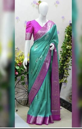 Banarasi Semi Georgette Silk Dyed Sarees