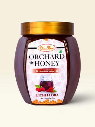 Orchard Honey Lichi Floa Honey 1Kg | Pure Honey | No Additives or Preservatives | Rich in Antioxidants| Litchi Desi Honey | Wild Forest Honey for Weight loss & Digestion | Natural Shahad 1kg