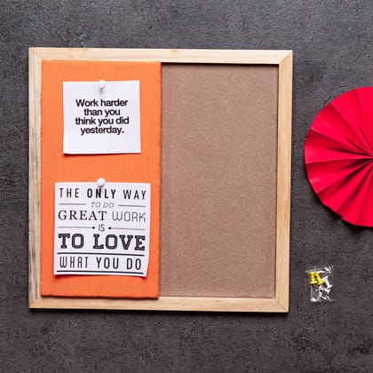 IVEI DIY Pinboard - Do-it-Yourself decorative room pin up boards -Orange