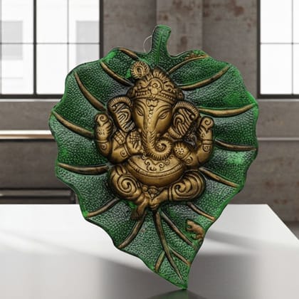 Aluminum Showpiece Ganesh Patta Green Color Statue (ASMAS095 B) Aluminum Showpiece Ganesh Patta Green Color Statue (ASMAS095 B)