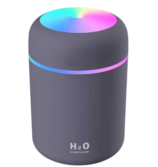 Humidifiers With Colorful Light For Room, Bedroom, Office, Car (Grey), 300 ML