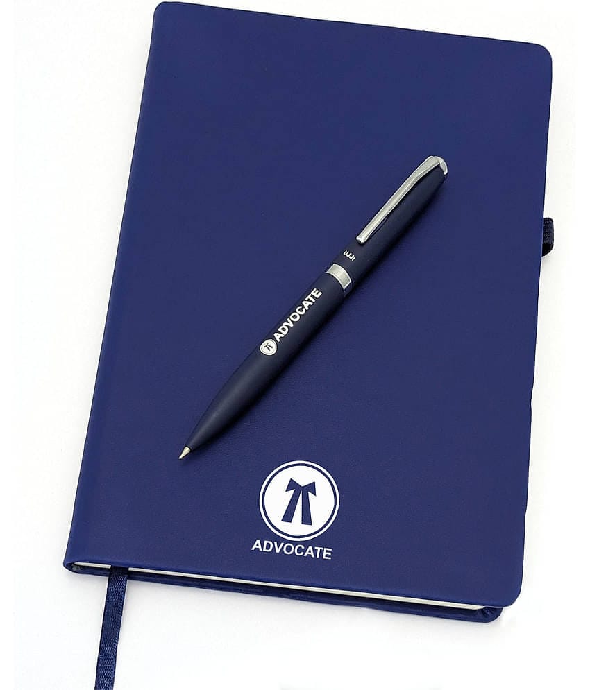 UJJi Navy Blue Notebook & Pen Set with Advocate Logo