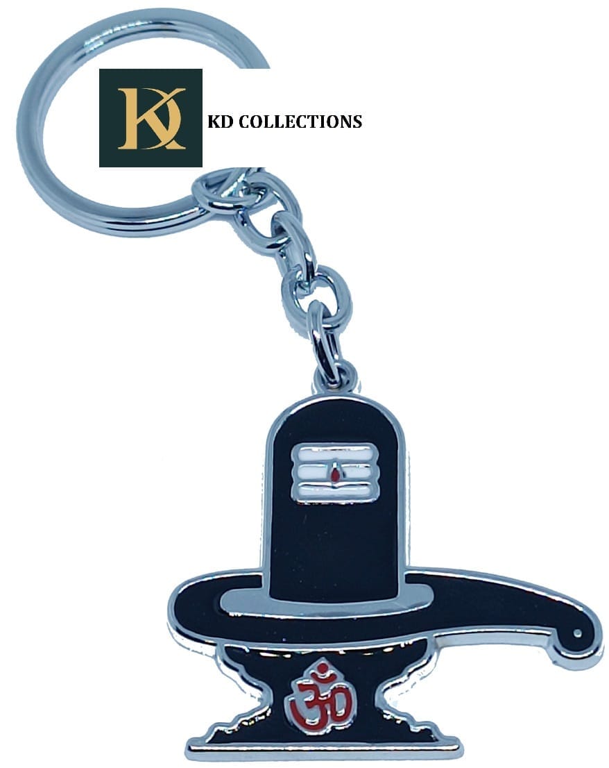 KD COLLECTIONS Lord Shiva Shankar Mahadev Om Shivling Keychain - Black Color - Pack of 1 Keychain