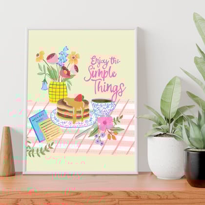 Enjoy The Simple Things Wall Art Frame-8 x 10 inches / White Frame