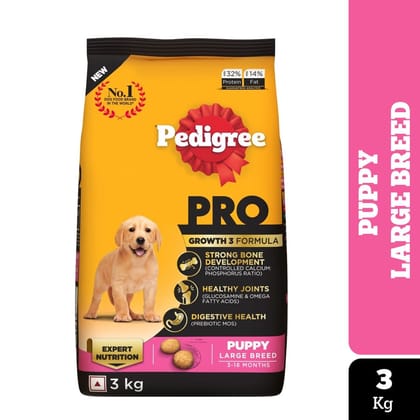Pedigree PRO Puppy (3 to 18 Months) Large Breed Dry Dog Food 3kg Pedigree PRO Puppy (3 to 18 Months) Large Breed Dry Dog Food 3kg