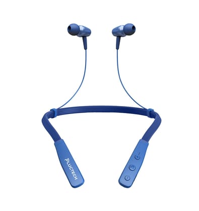 PLUGTECH Wireless Bluetooth Neckband Earphones with Mic - Blue PLUGTECH Wireless Bluetooth Neckband Earphones with Mic - Blue