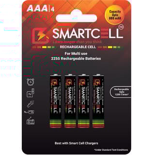 Smartcell AAA Ni-MH Rechargeable Battery 800mAH Pack of 4