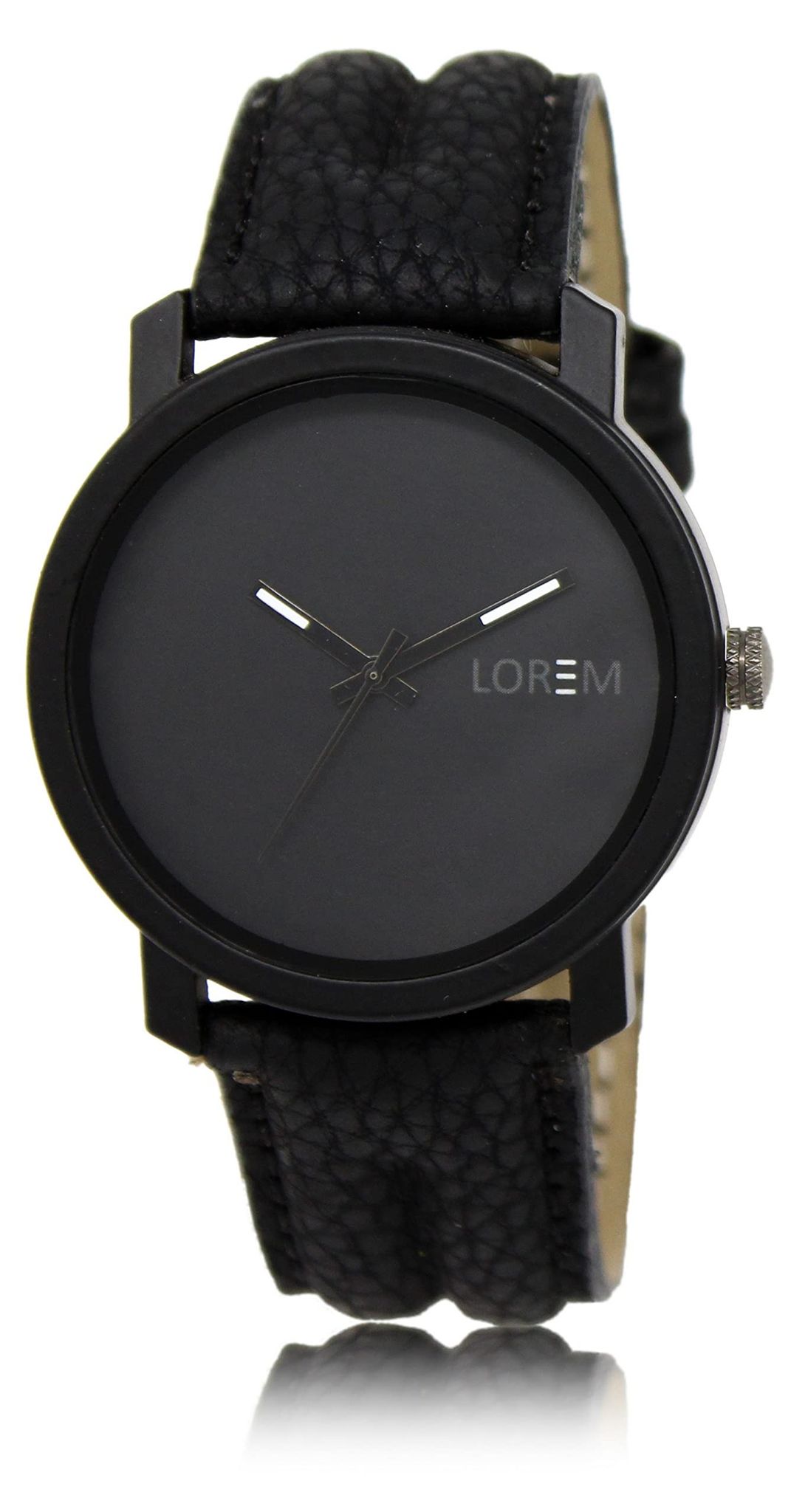 LOREM Black Plain Analog Watch for Men LR21-UF
