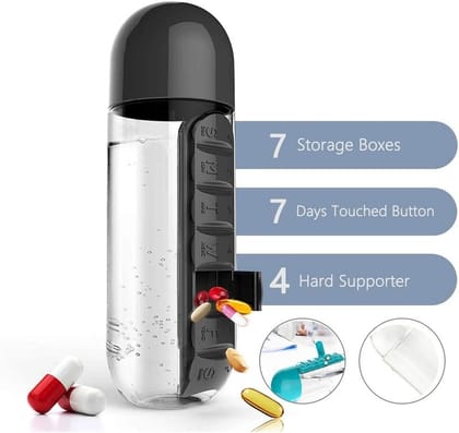 7-Day Pill Organizer Water Bottle - Daily Medication Management