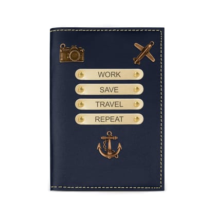 The Wallet Store Leather Passport Cover - Blue