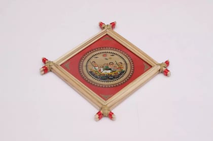 Tisser Pattachitra handpainted Palm Leaf, Wood frame
