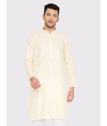 Maharaja - Off-White Cotton Blend Men's Regular Kurta ( Pack of 1 )