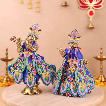 Indradhanu Blue Lehenga Dhoti with Patka & Shringar Set-2 inch / Royal Blue