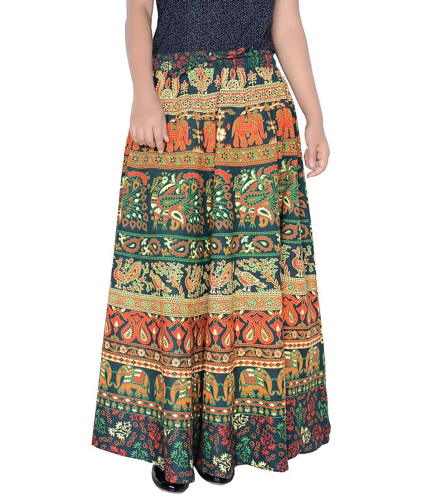 Sttoffa Cotton Wrap Skirt - Green