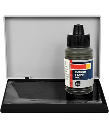 Stamp pad (Size 11.6 cm x 6.5 cm) Black Stamp Pad with Ink (Pack of 1)