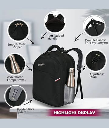 SVB BAG 40 Ltrs Polyester Backpack *For Boys & Girls ( Black ) - Black