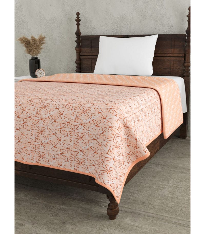Blush Peach Comfort Dohar  Pure Cotton | Single Bed