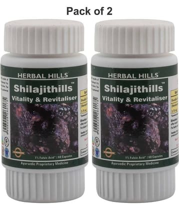 Herbal Hills Shilajithills 60 Capsule Pack of 2 Capsule 1 mg