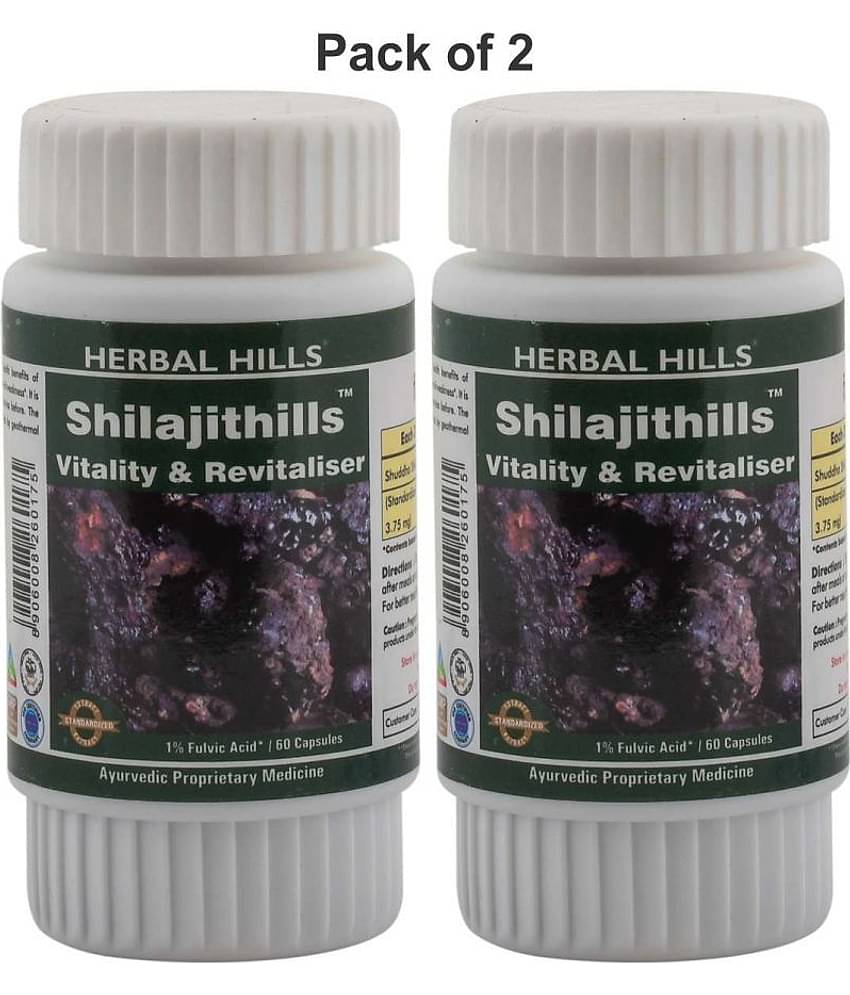 Herbal Hills Shilajithills 60 Capsule Pack of 2 Capsule 1 mg