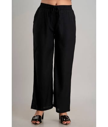 MAUKA - Black Rayon Wide leg Women's Palazzos ( Pack of 1 )