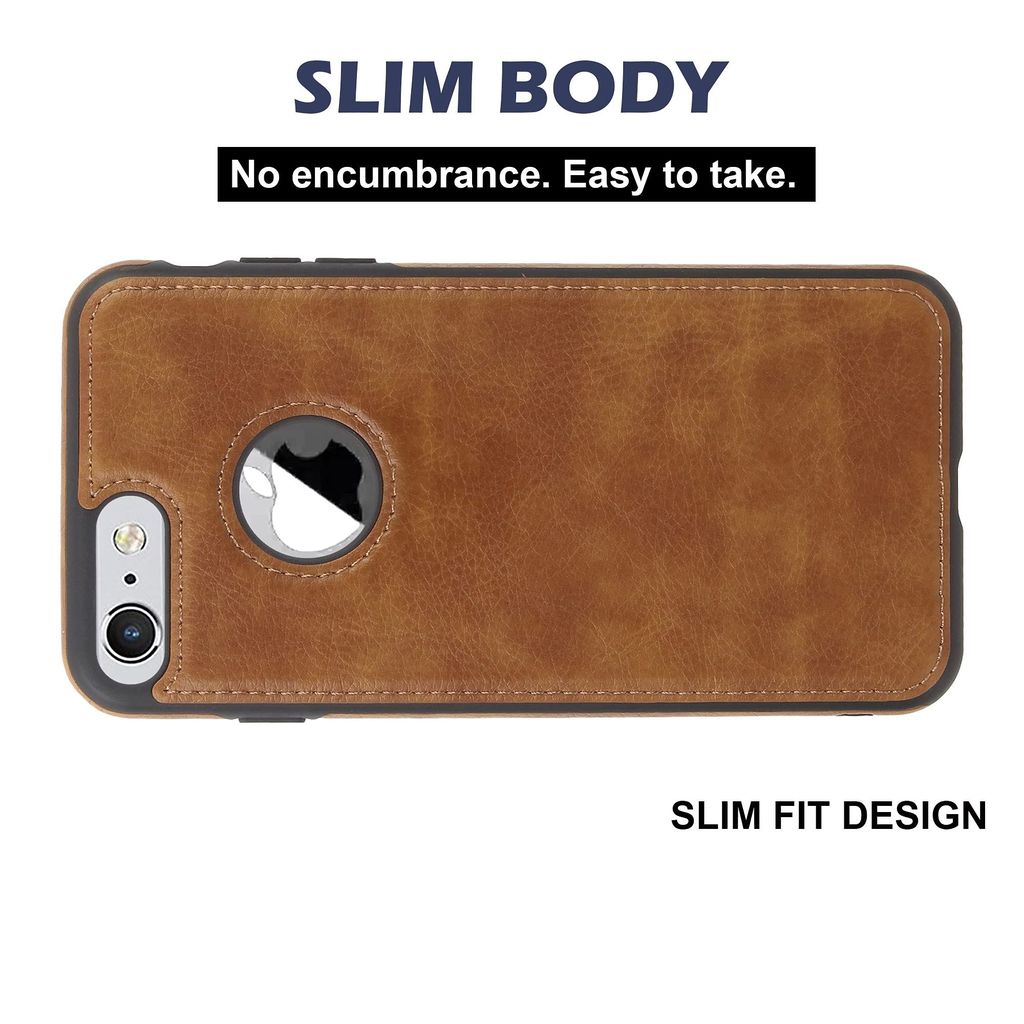 LIRAMARK PU Leather Flexible Back Cover Case Designed for iPhone 7/8