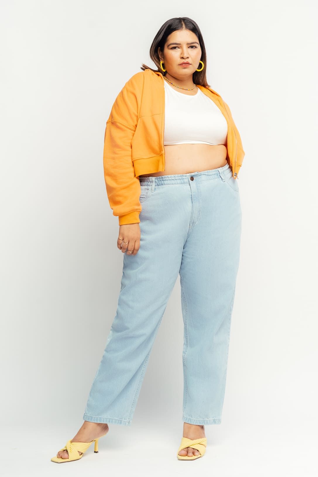 Light Elasticated Mom Jeans 36