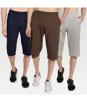 Zeffit - Multi Cotton Blend Men's Three-Fourths ( Pack of 3 )