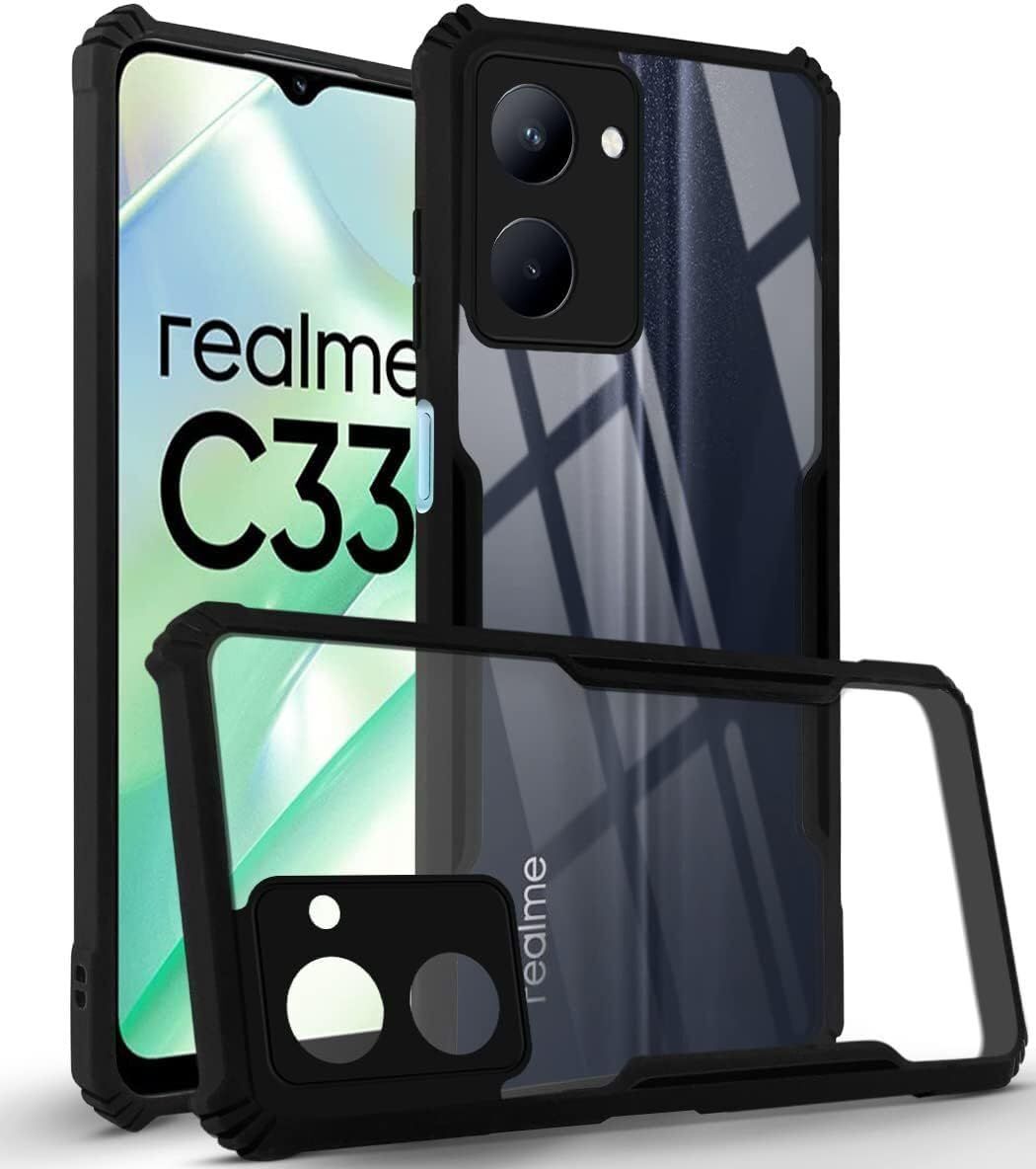 PLUGTECH Slim Shockproof Case | Matte Black Soft | Drop Protection | Precise Cutouts | Premium Mobile Cover for Realme C33