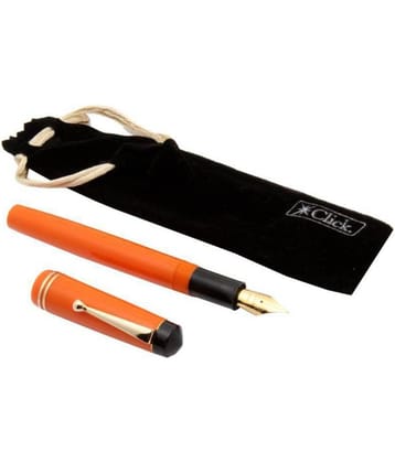 Glare Collection - Diplomat Acrylic Fountain Pen Golden Trims Medium Nib Orange