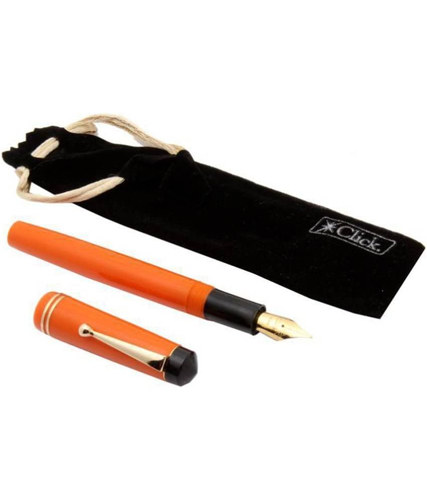 Glare Collection - Diplomat Acrylic Fountain Pen Golden Trims Medium Nib Orange