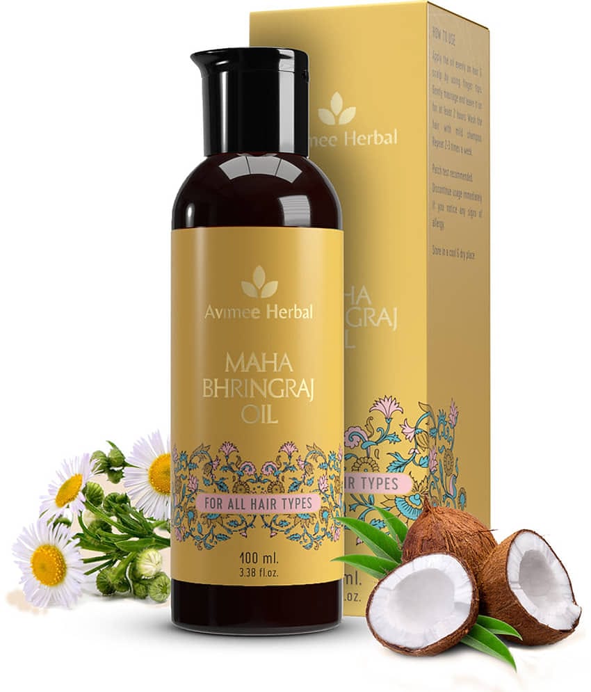 Avimee Herbal MahaBhringraj Oil Deep Scalp Nourishment & Hair Strengthening Formula 100ml, (Pack of 1)