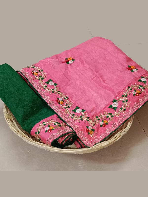 Abir-Party Wear Silk Saree With Gota Patti Crystal Work
