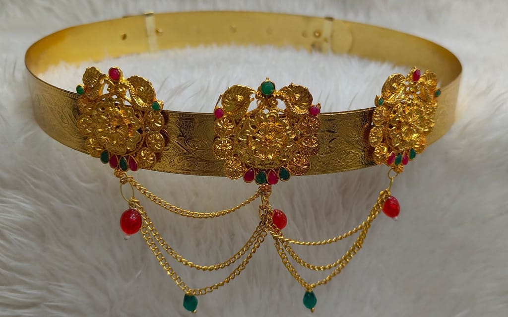 Bridal Waist Belt for Women, Gold Plated Traditional Indian Kamarband, Wedding Saree Belt
