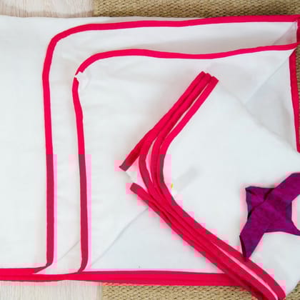 IVEI Pure Soft Cotton Dhoti TOWELS for Babies/Kids Set of 2 Towels - Pink