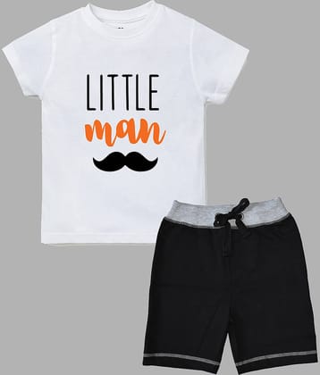 ETCHED DESIGN Pack of 1 Boys Cotton T-Shirt & Shorts Set ( Multicolor )