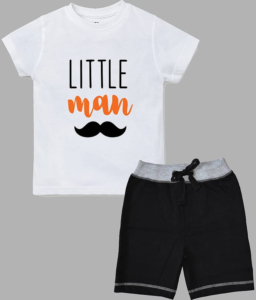 ETCHED DESIGN Pack of 1 Boys Cotton T-Shirt & Shorts Set ( Multicolor )