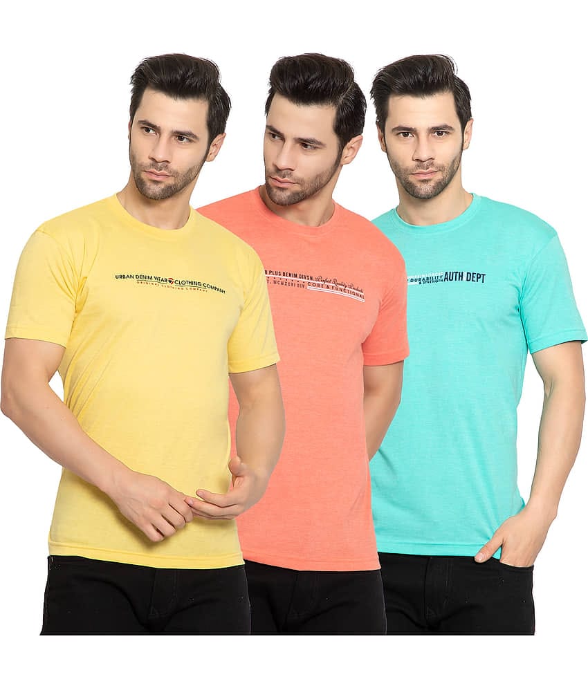 Zeffit - Cotton Blend Regular Fit Multicolor Men's Sports T-Shirt ( Pack of 3 )