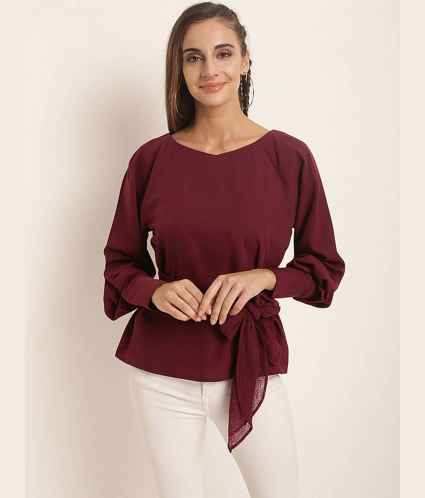 Rare Women's Polyester Regular Top ( Maroon )