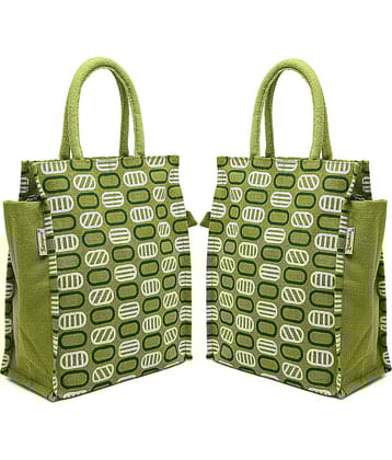 ENSAC Handheld Jute Set of 2 ( Green )