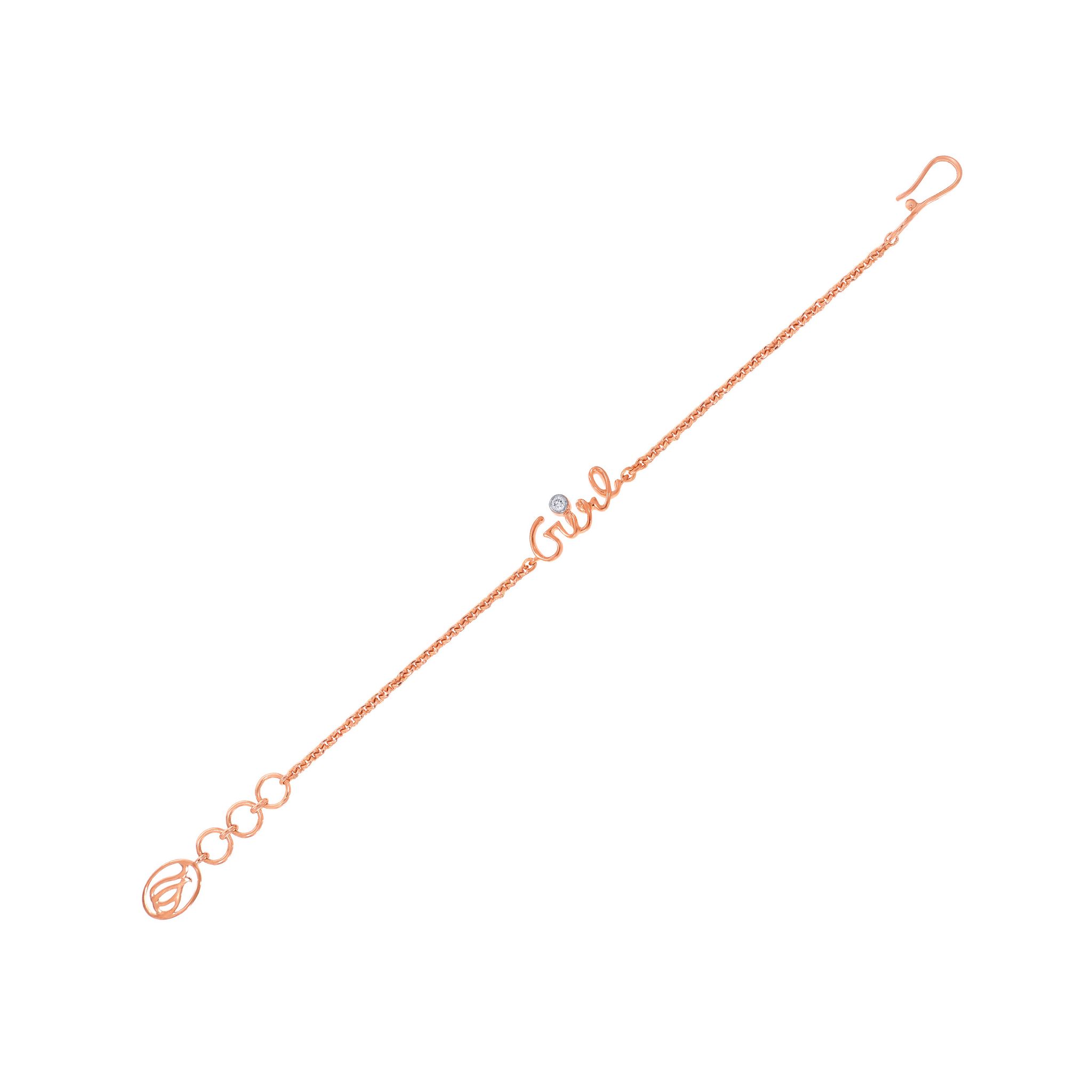 Senco Gold 18K Rose Gold Kids Diamond Bracelet-DBR-D000790452 ( 2.09 gm/0.02 ct/HI-SI/18K Rose Gold )