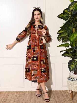 Bro Brown Dress-M / Rust