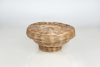 Handcrafted Bamboo Basket | Natural Woven Multipurpose Storage Basket.