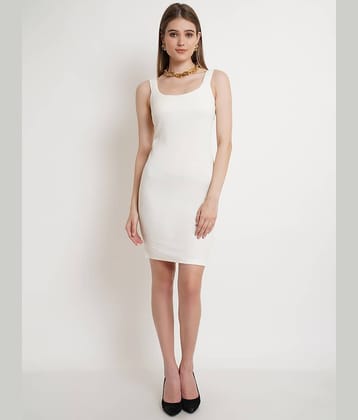 POPWINGS Women Polyester Solid Bodycon Dress ( Black )