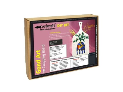 Gond Art on Chopping Board DIY Kit by Penkraft