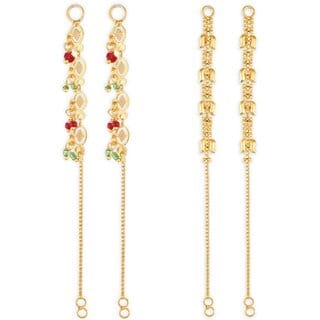 1gram gold Plated Kanchain Ear chain earcuff Ear to Ear Combo for Women & Girls