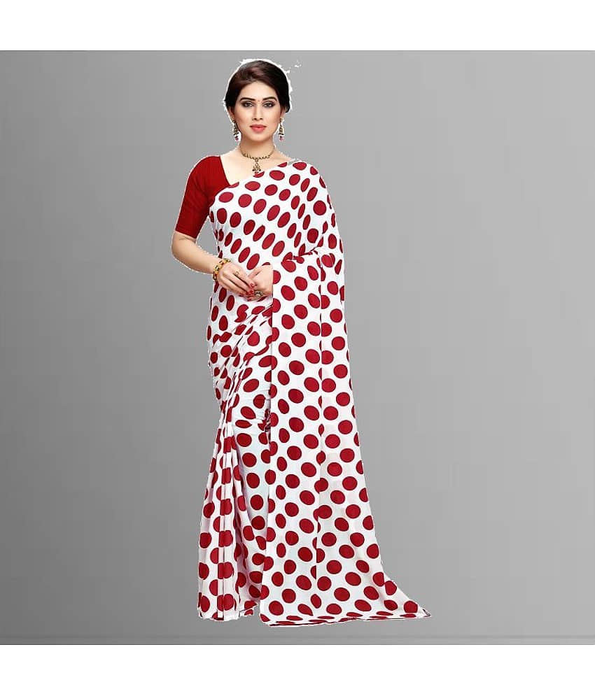 ANAND SAREES Georgette Saree With Unstitched Blouse Piece ( Maroon )