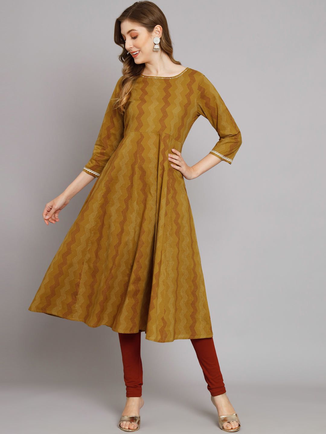 Magenta Flared Anarkali Kurta-M