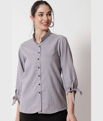 Sitaram Designer Women's Striped Viscose Shirt ( Grey )