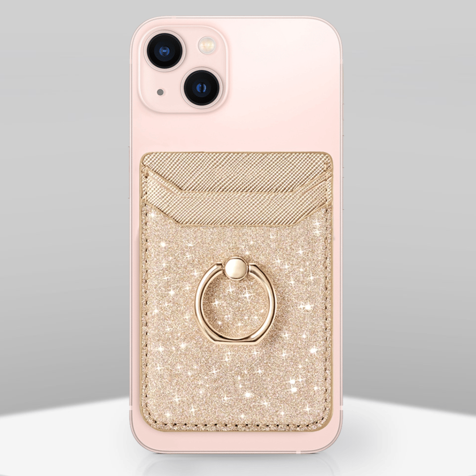 Gold Glitter Ring Holder Phone Wallet