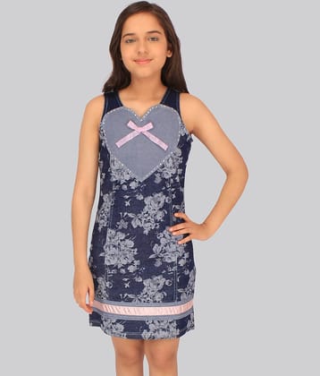 Cutecumber Denim Shift Dress For Girls ( Pack of 1 , Blue )